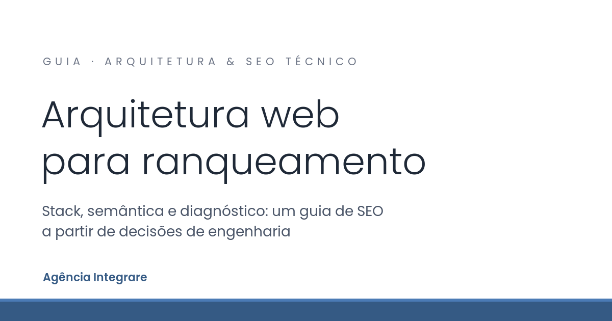 Arquitetura web para ranqueamento: stack, semântica e diagnóstico - Integrare Marketing