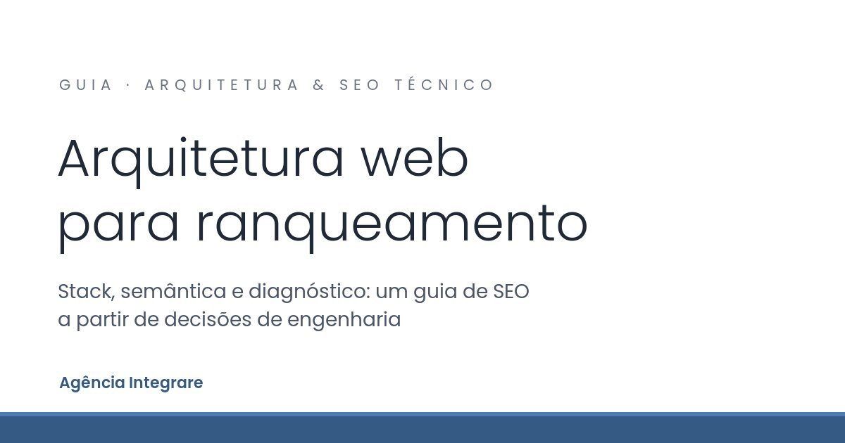Arquitetura web para ranqueamento: stack, semântica e diagnóstico