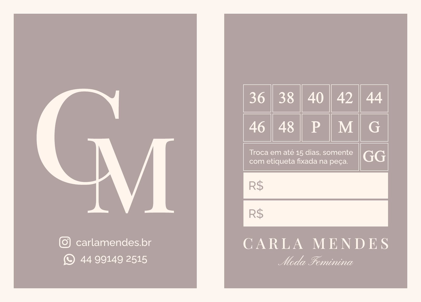 Carla Mendes Moda Feminina: peça 3 do marketing para Marcas de Moda