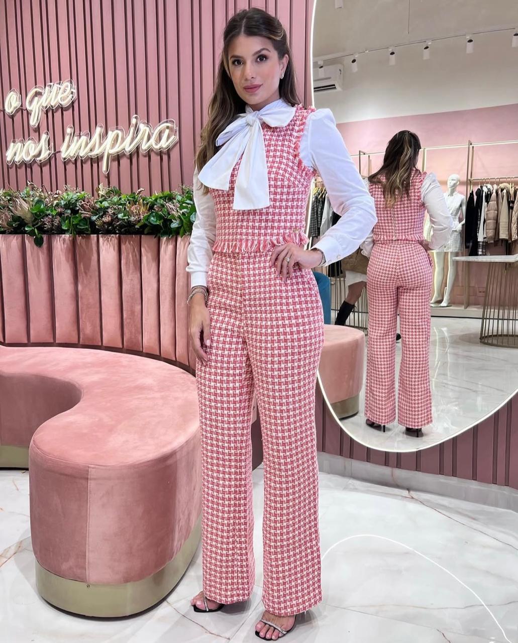 Conjunto Tweed Rosa na cor rosa puro — foto 2