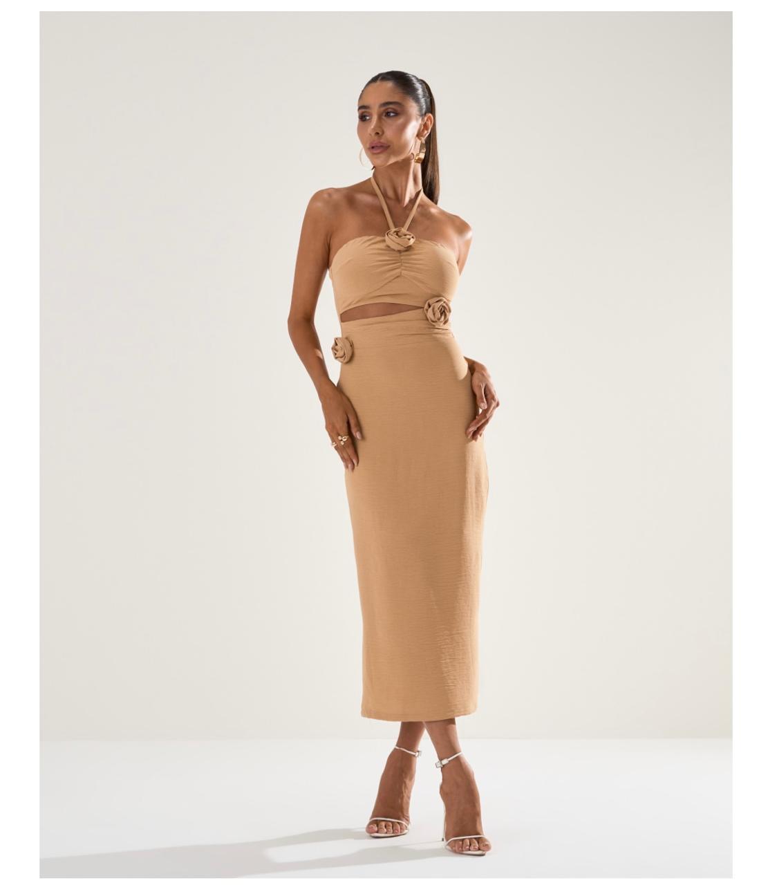 Vestido Bárbara Bege na cor bege — foto 2