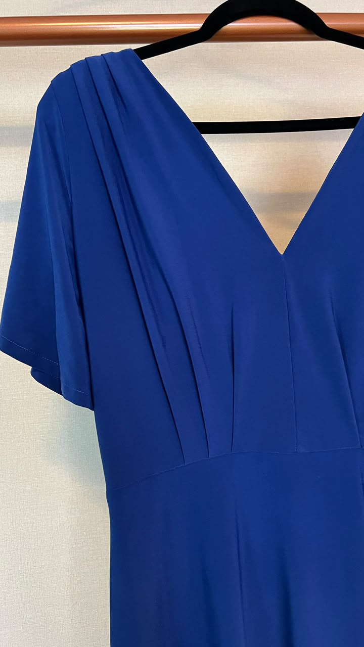 Vestido Azul Bic com Mangas na cor azul  — foto 4