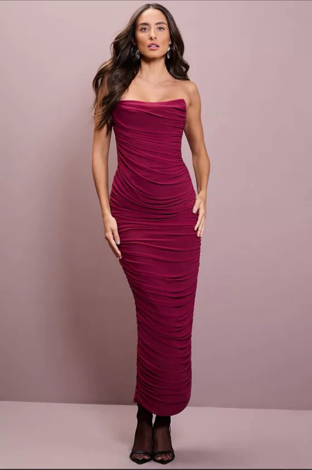 Vestido Tule Marsala