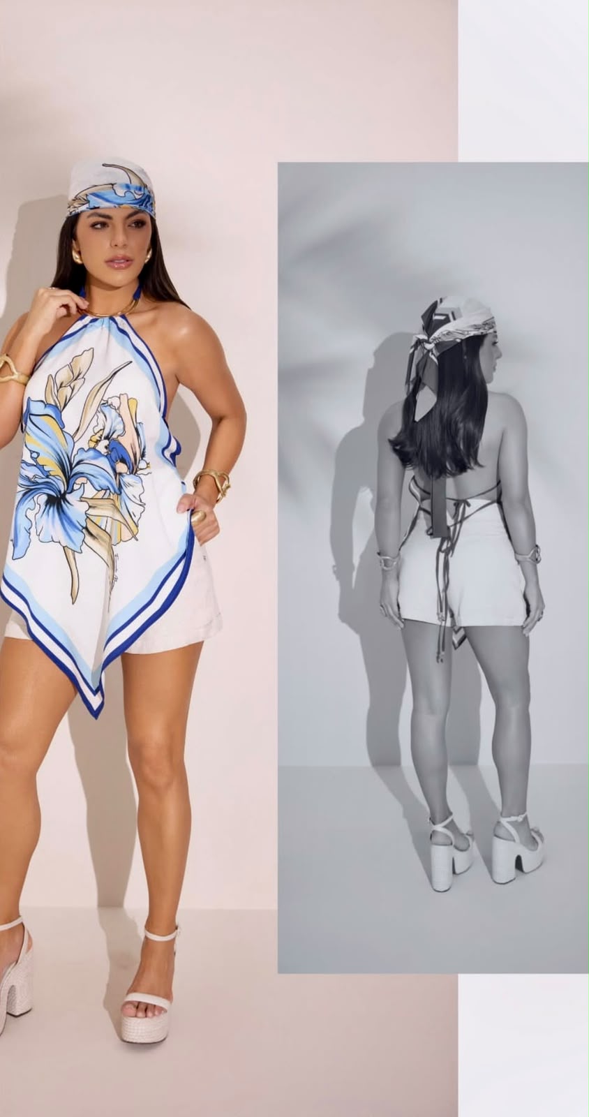 Pareô Estampado na cor branco — foto 3