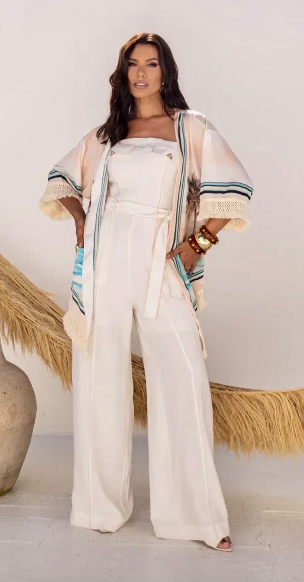 Kimono Estampado na cor off white — foto 4