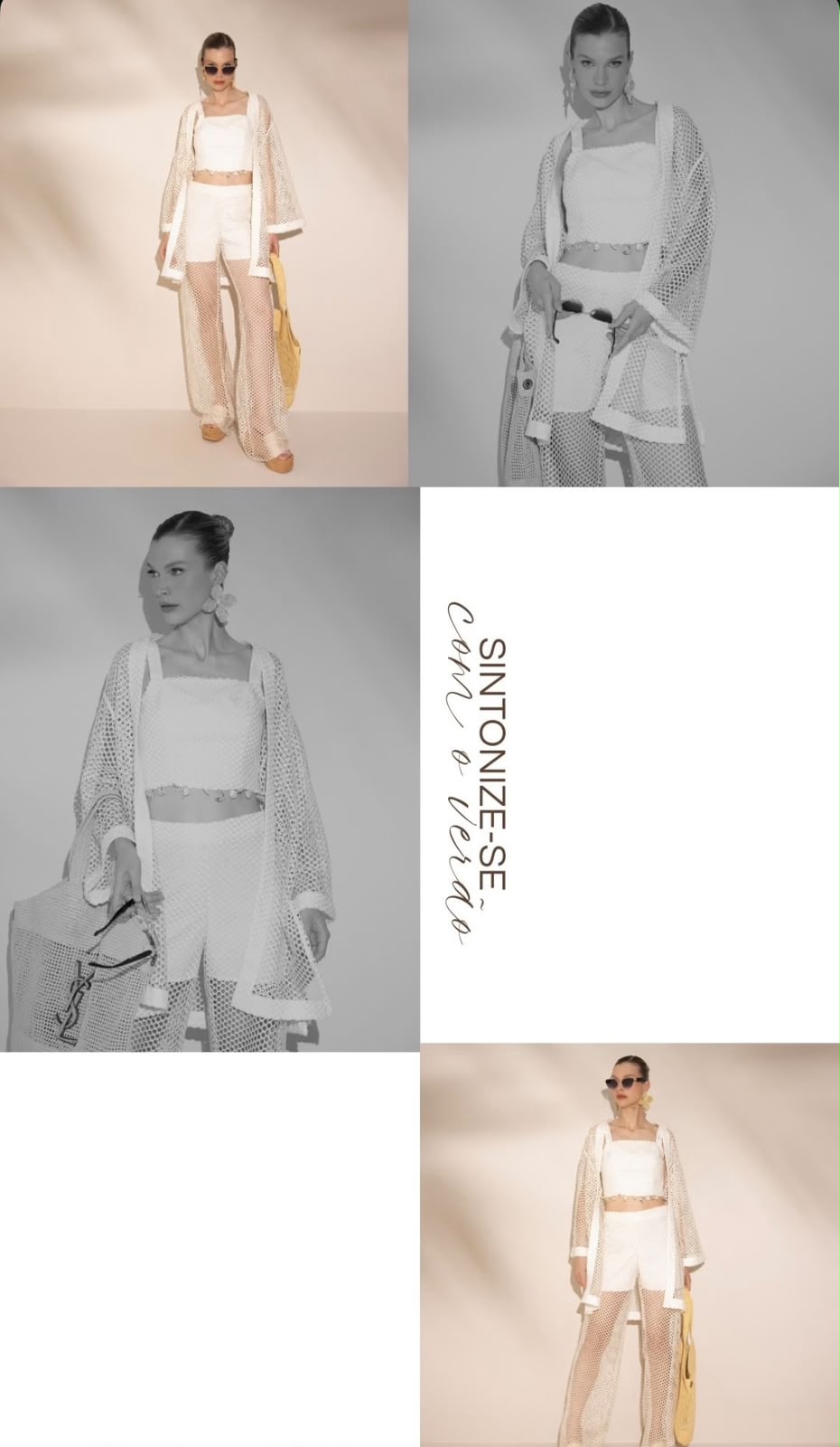 Conjunto Top Alças e Calça Pantalona na cor off white — foto 4
