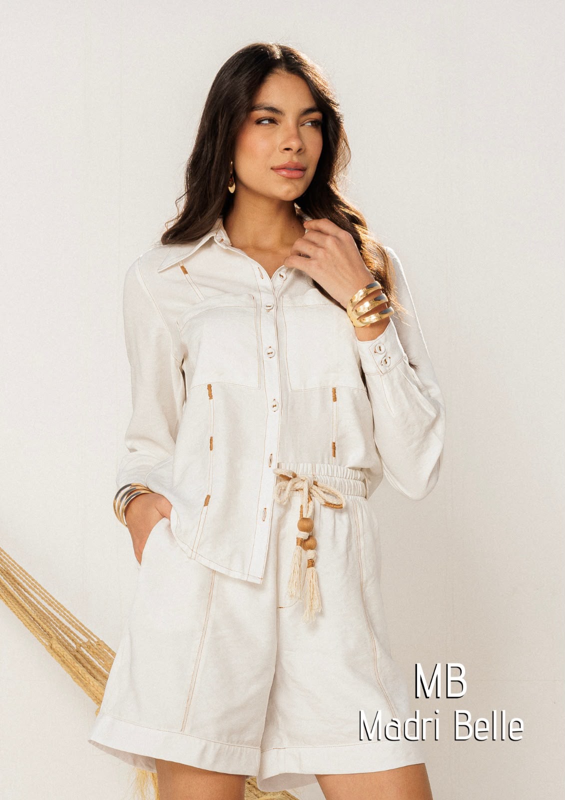 Camisa Sarja Off White na cor off white — foto 4