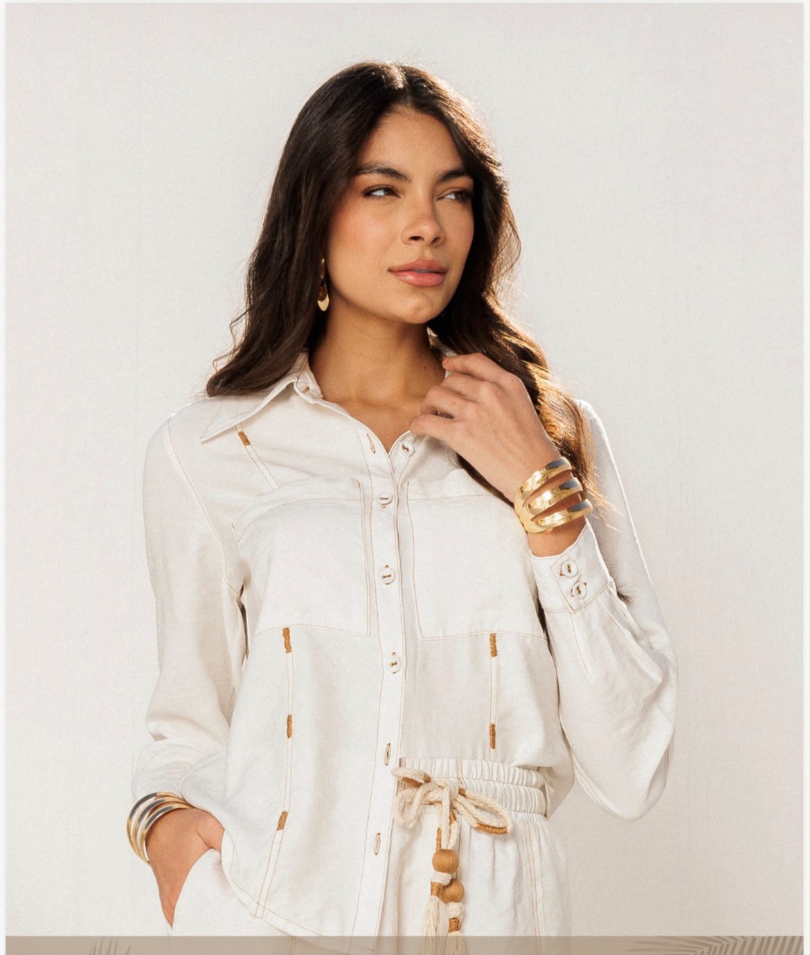 Camisa Sarja Off White na cor off white — foto 5
