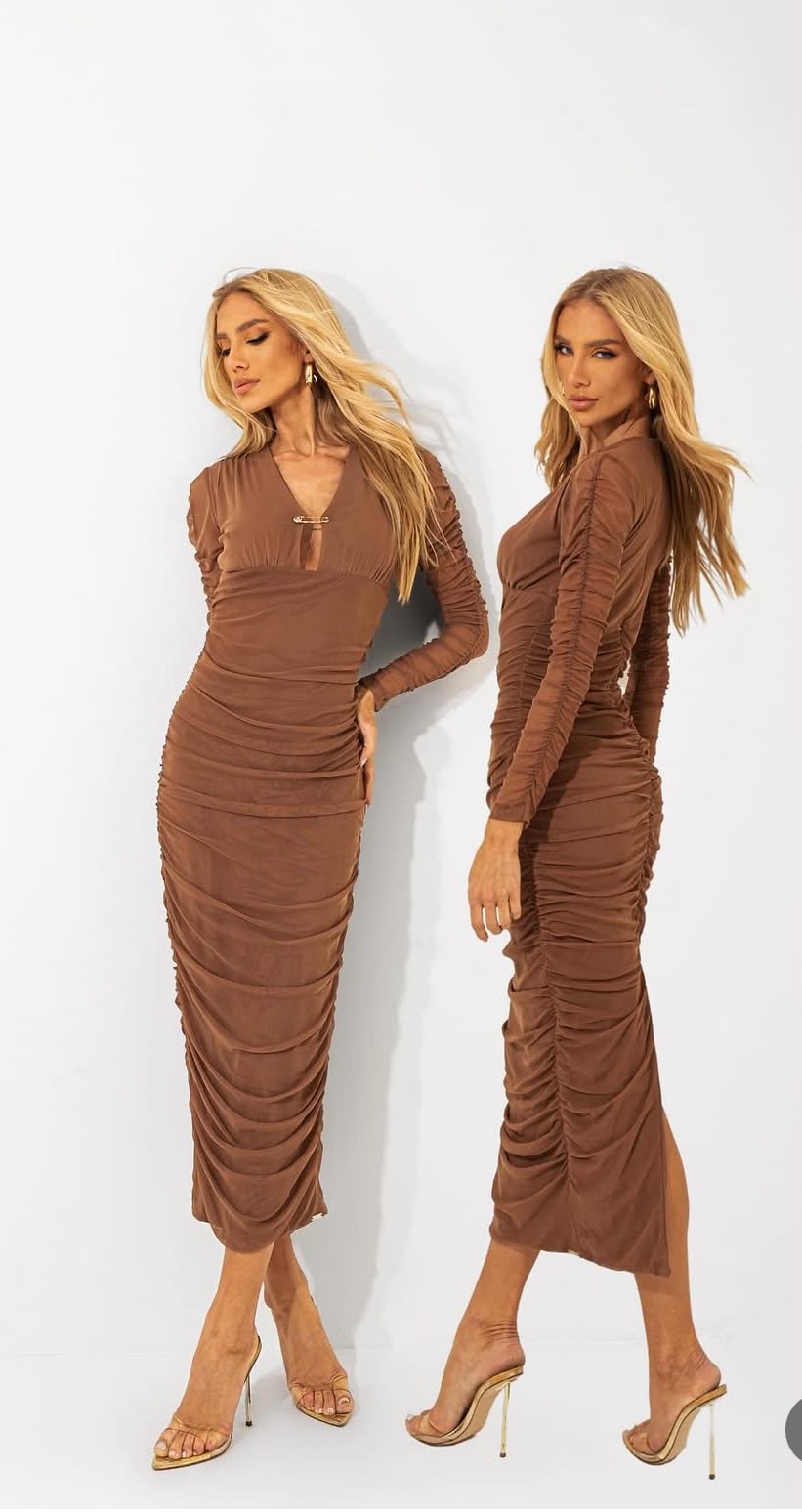 Vestido Tule Longo Avelã - foto 3