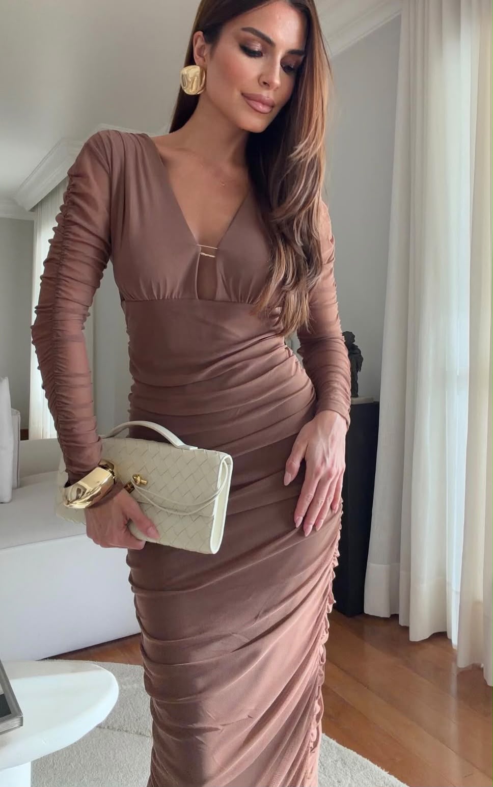 Vestido Tule Longo Avelã - foto 4