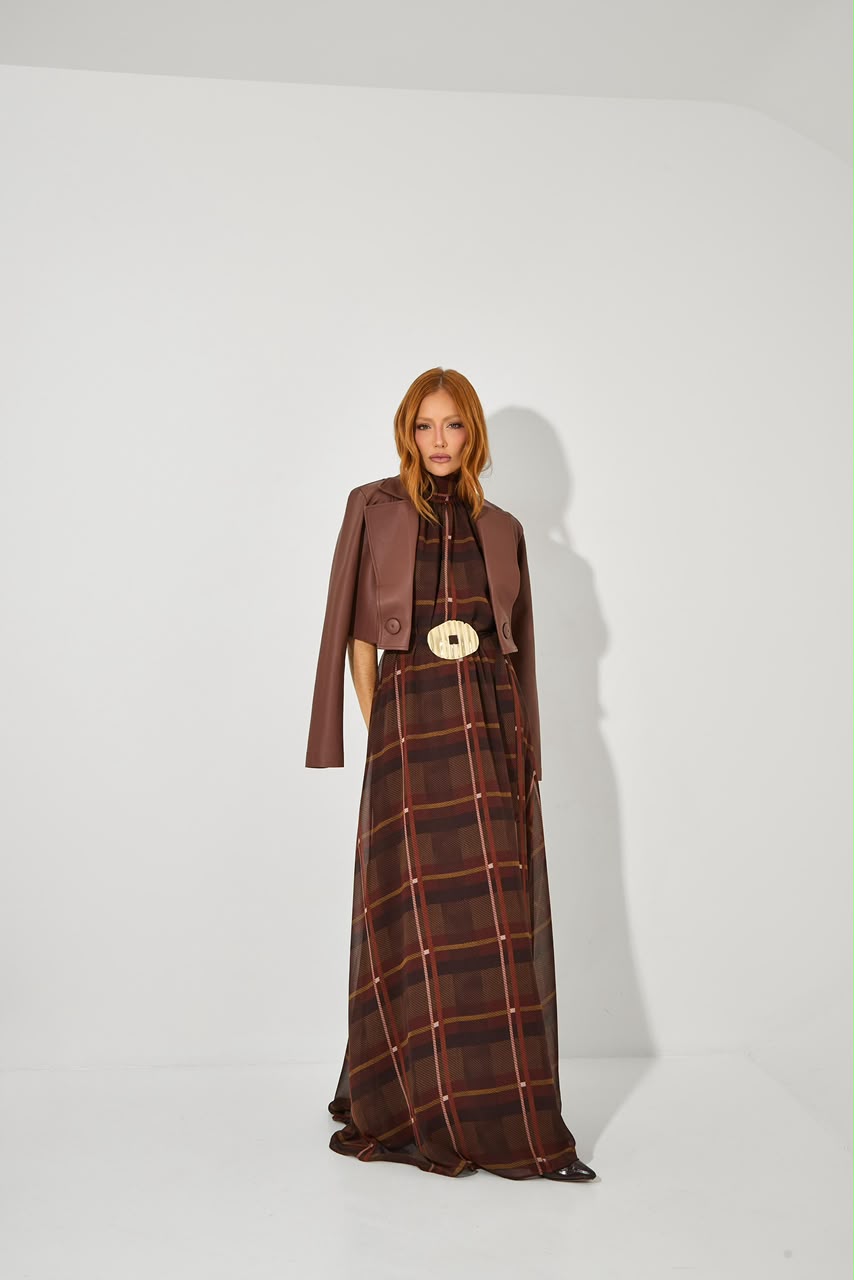 Vestido Xadrez Longo