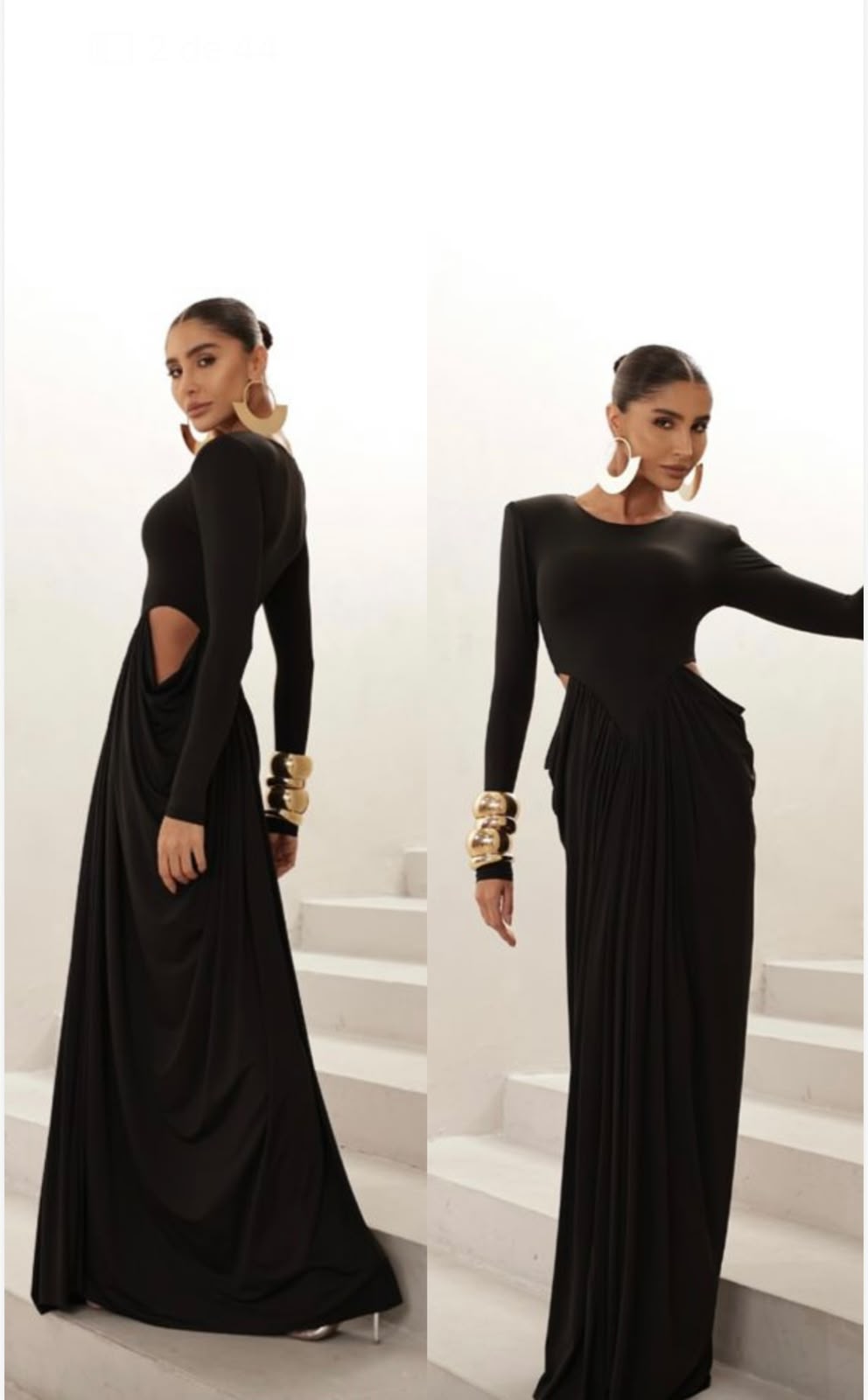 Vestido Longo Preto com Abertura na Cintura - foto 5