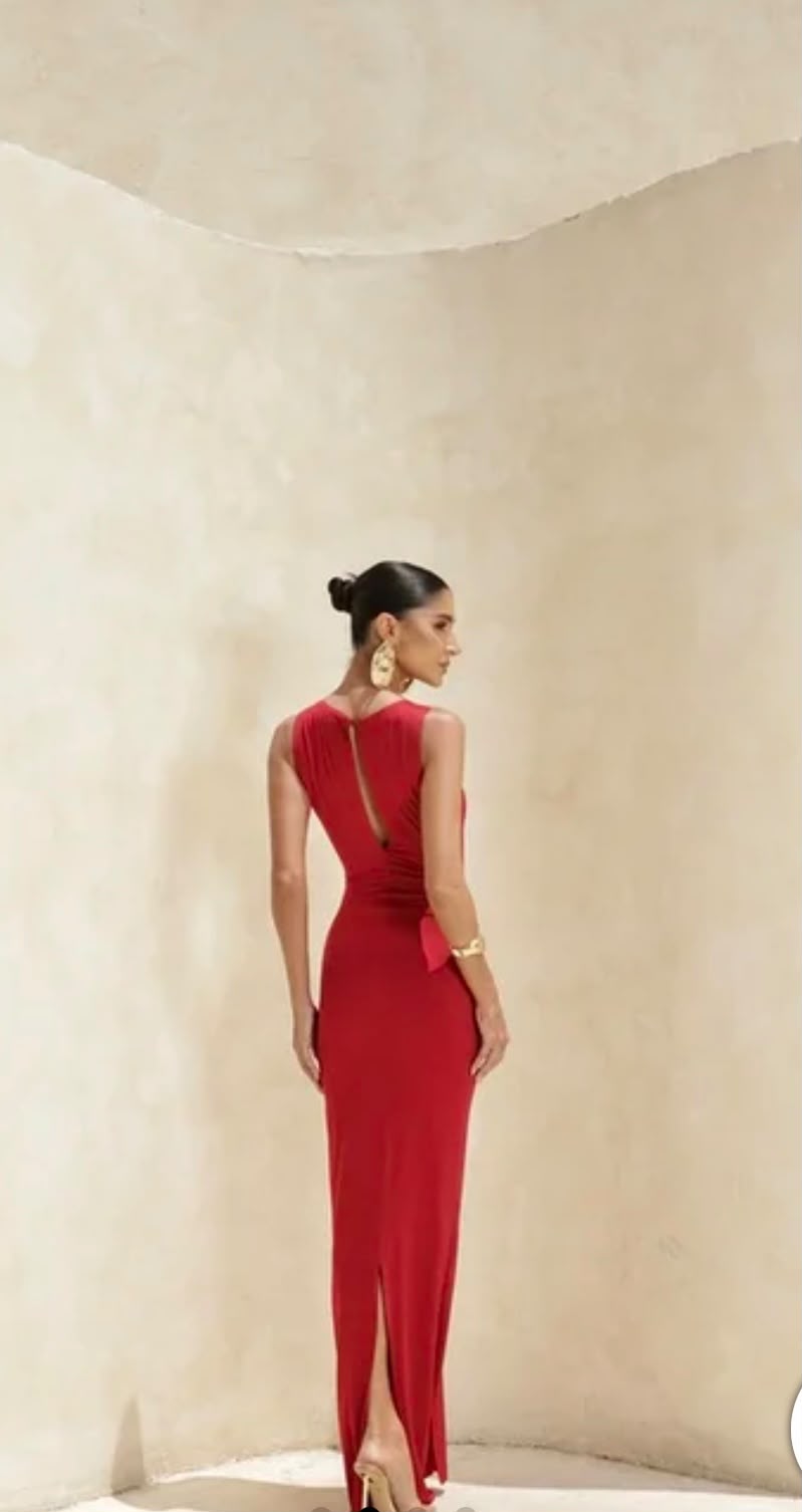 Vestido Longo Vermelho Regata - foto 4