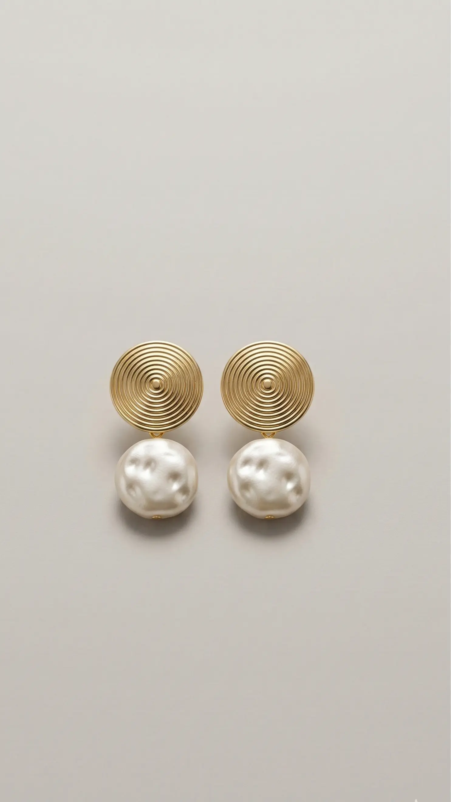 Brinco  Stud Espiral e Pérola Barroca 