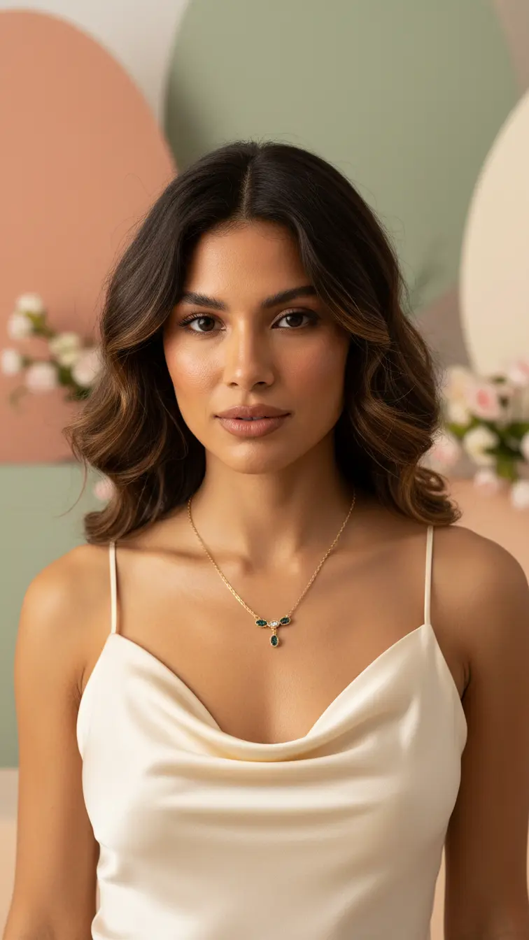 Colar Dourado Delicado com Pedras Coloridas Elegance