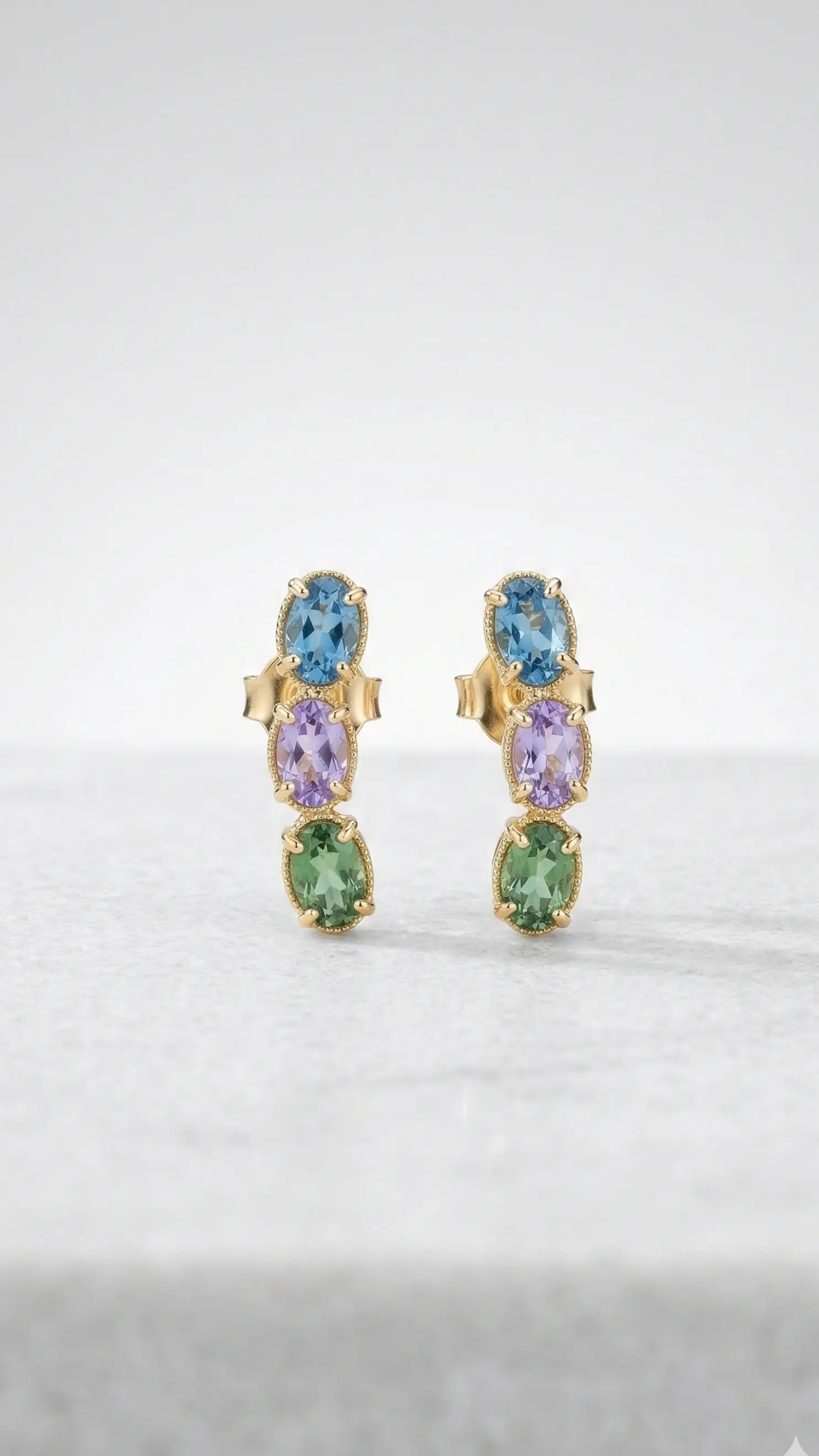 Brinco Earcuff Três Pedras Fusion Ovais