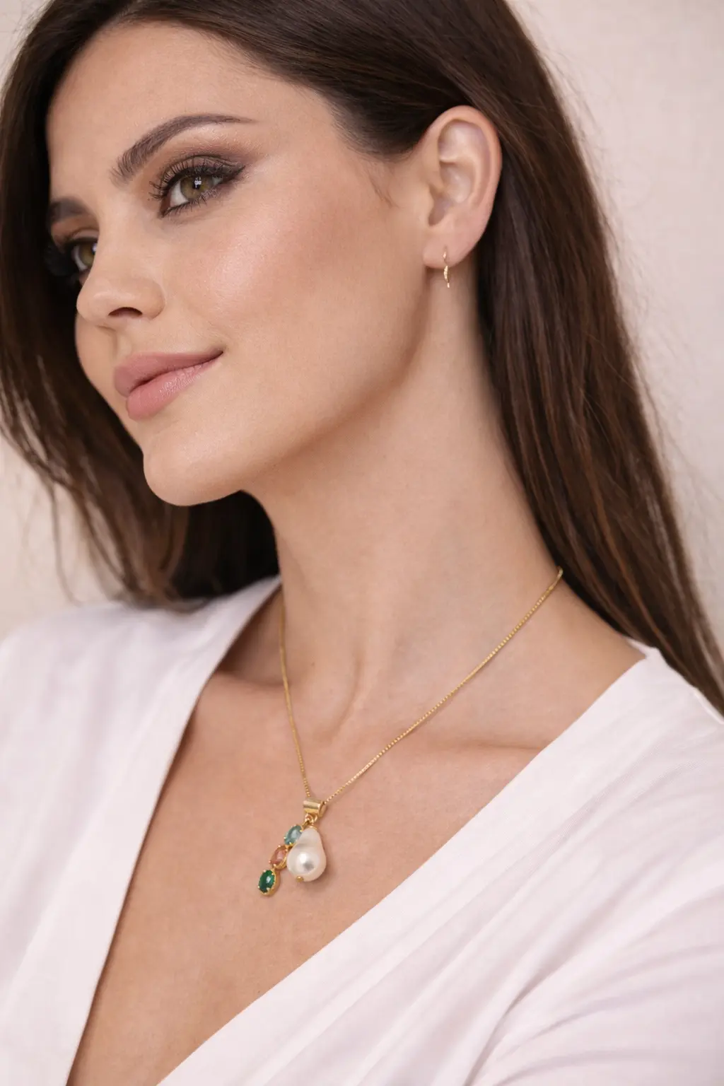 Colar com Pingente duplo articulado