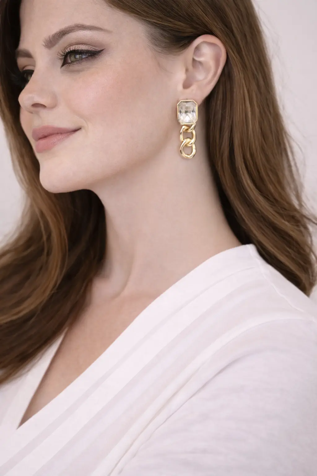 Brinco Corrente Elegance Pedra 