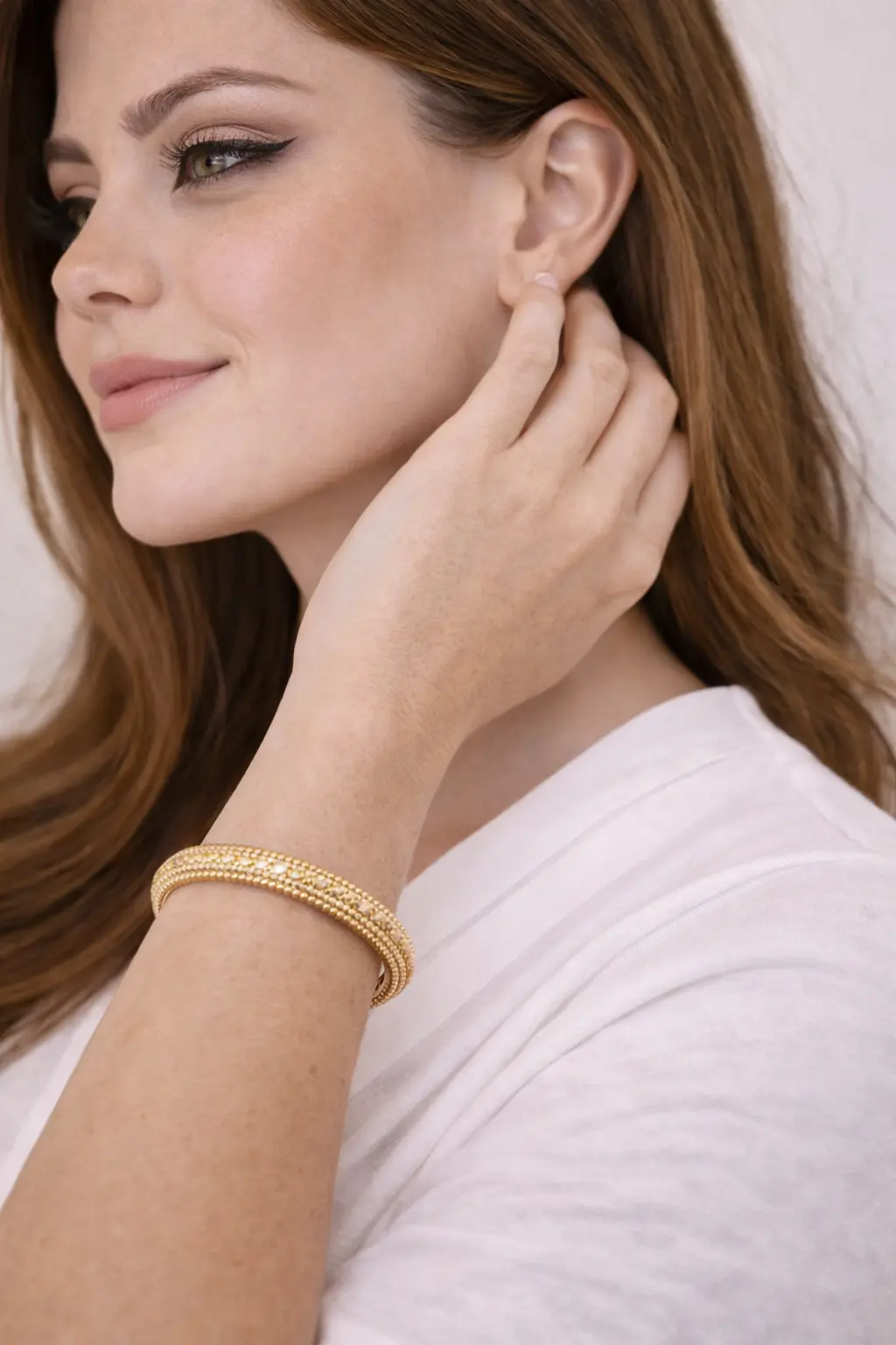 Bracelete Dourado Texturizado Elegance