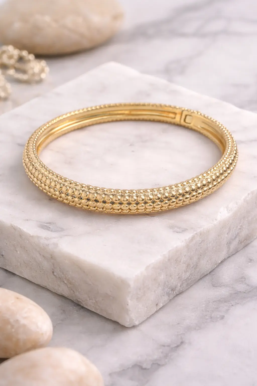 Bracelete Dourado Texturizado Elegance