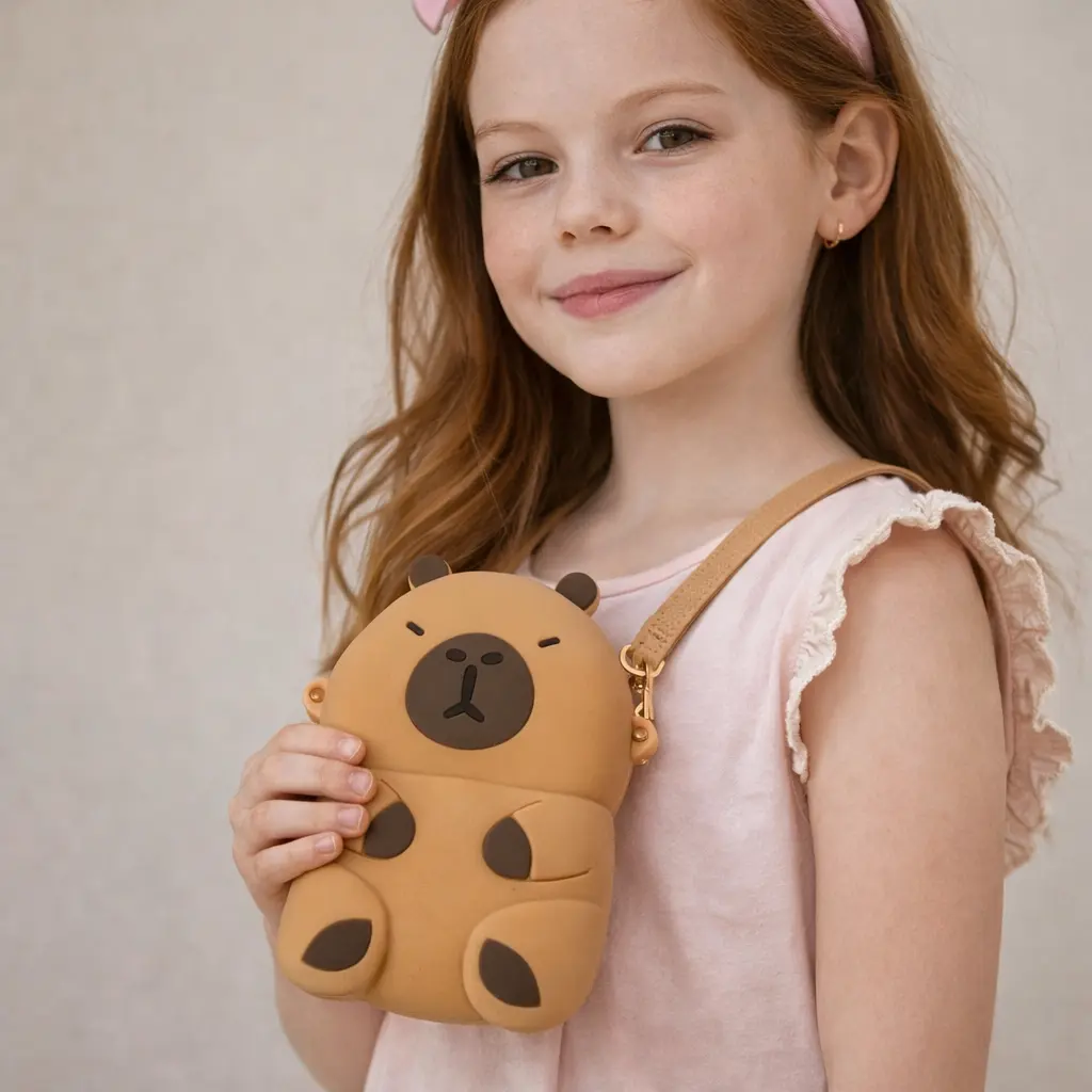 Bolsa Infantil Capivara Cute Porta Moedas e Acessórios