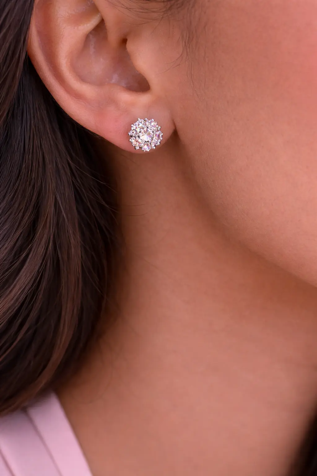 Brinco Florzinha Cravejada Prata