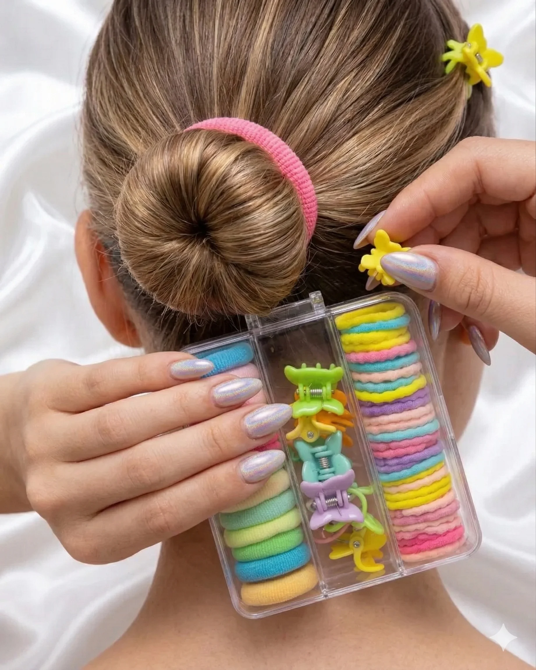 Kit Infantil de Elásticos Coloridos com Mini Presilhas