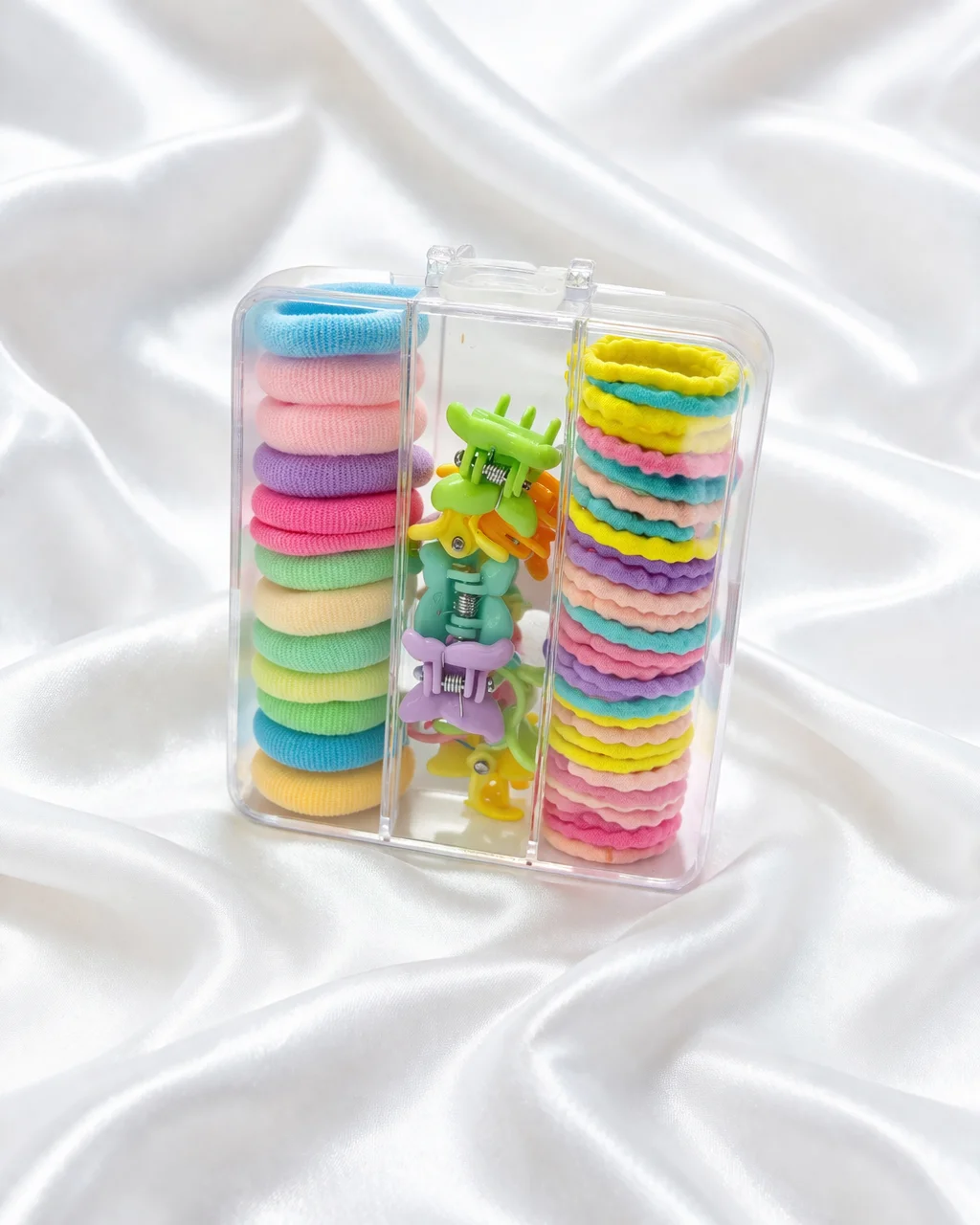 Kit Infantil de Elásticos Coloridos com Mini Presilhas