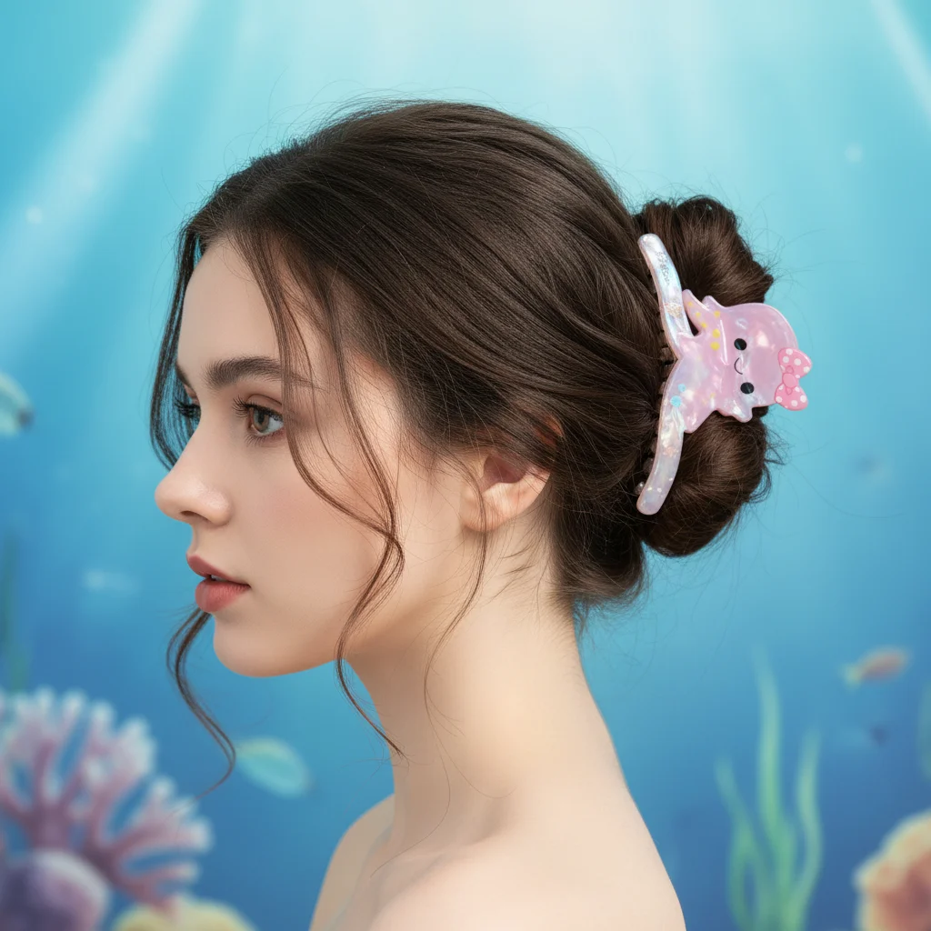 Piranha de Cabelo Infantil em Acetato Agua viva 