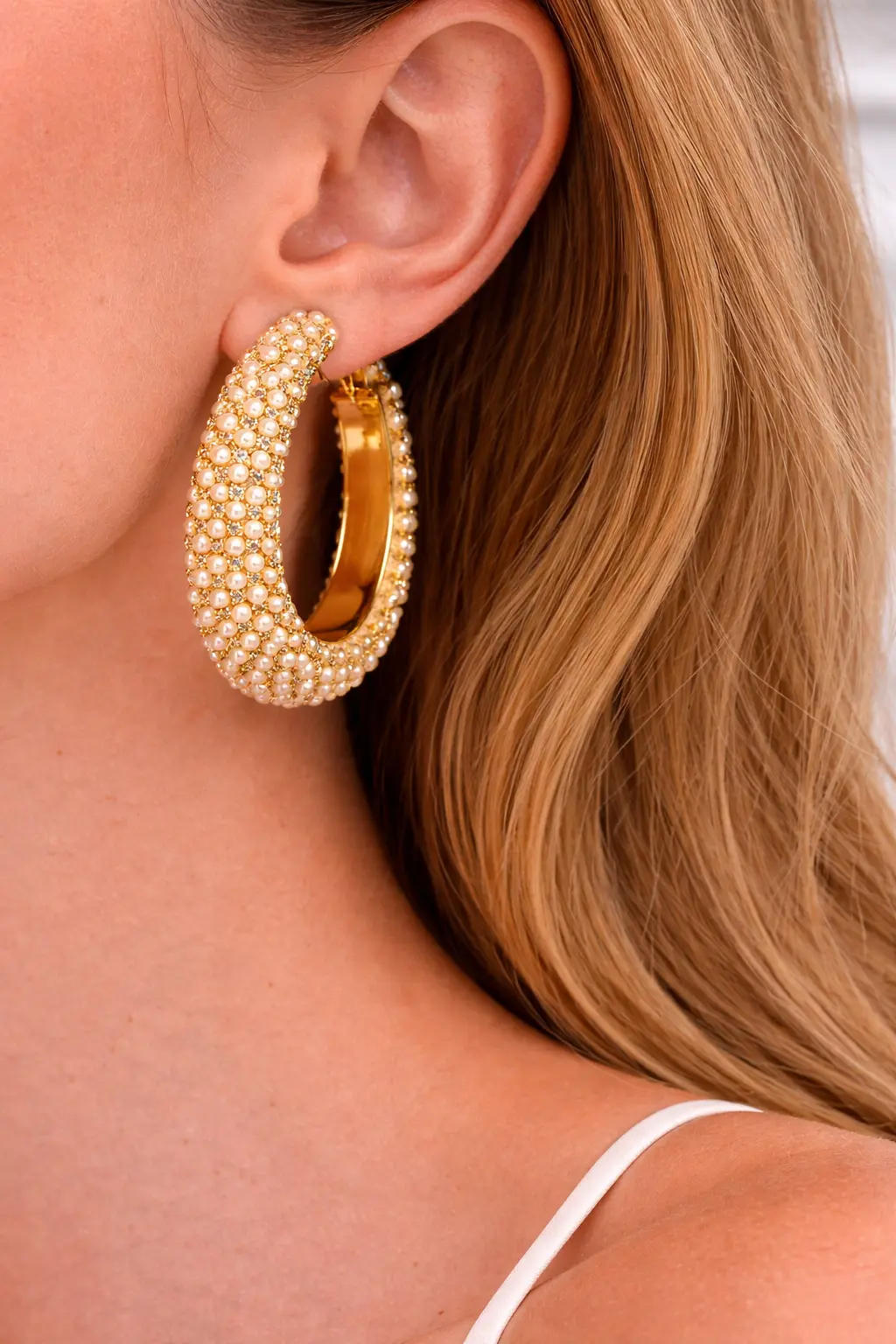 Brinco Argola Pérolas Luxo