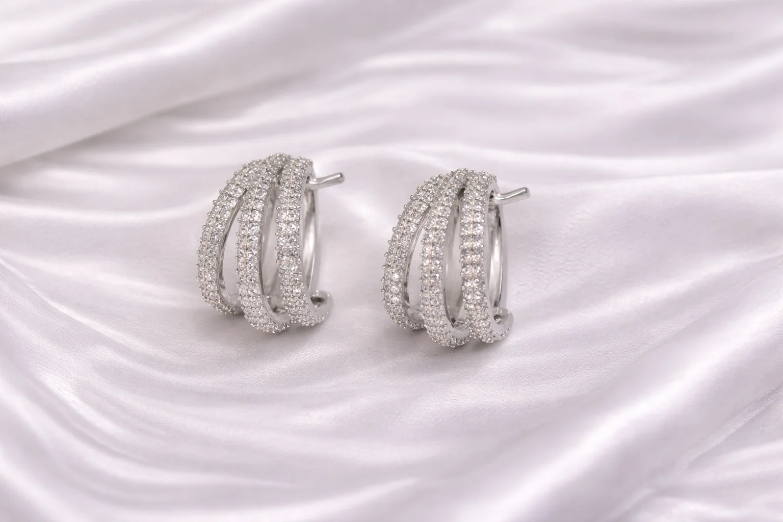 Brinco Argola Tripla Cravejada