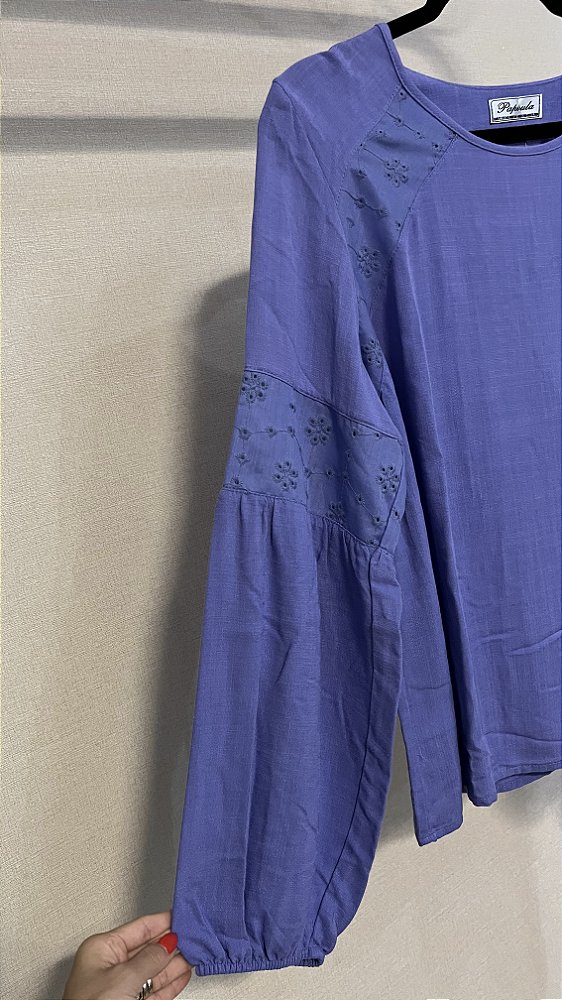 Blusa Manga Longa Papoula Azul