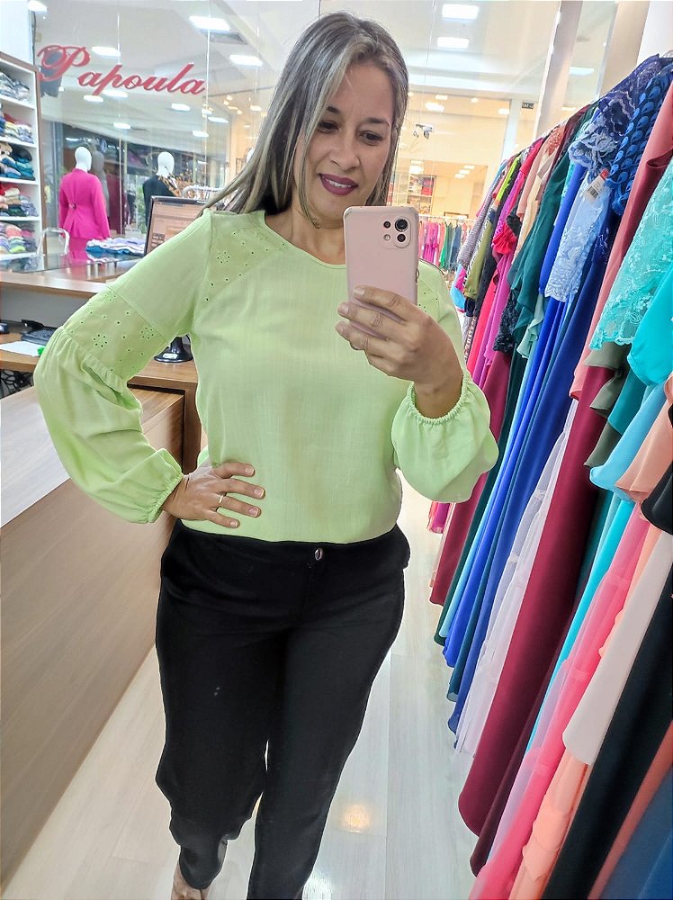 Blusa Manga Longa Papoula Verde