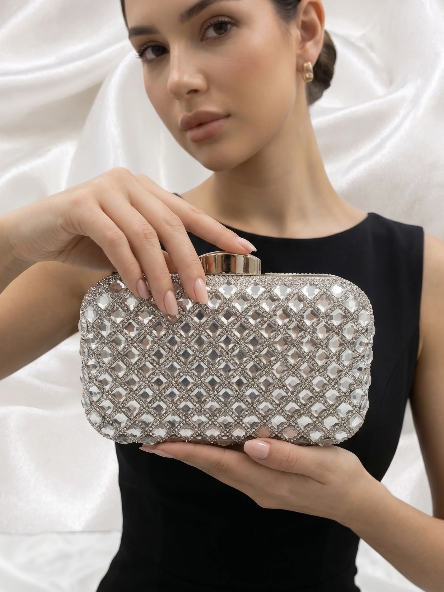 Clutch Lux Crystal Geométrica Donna Bendita