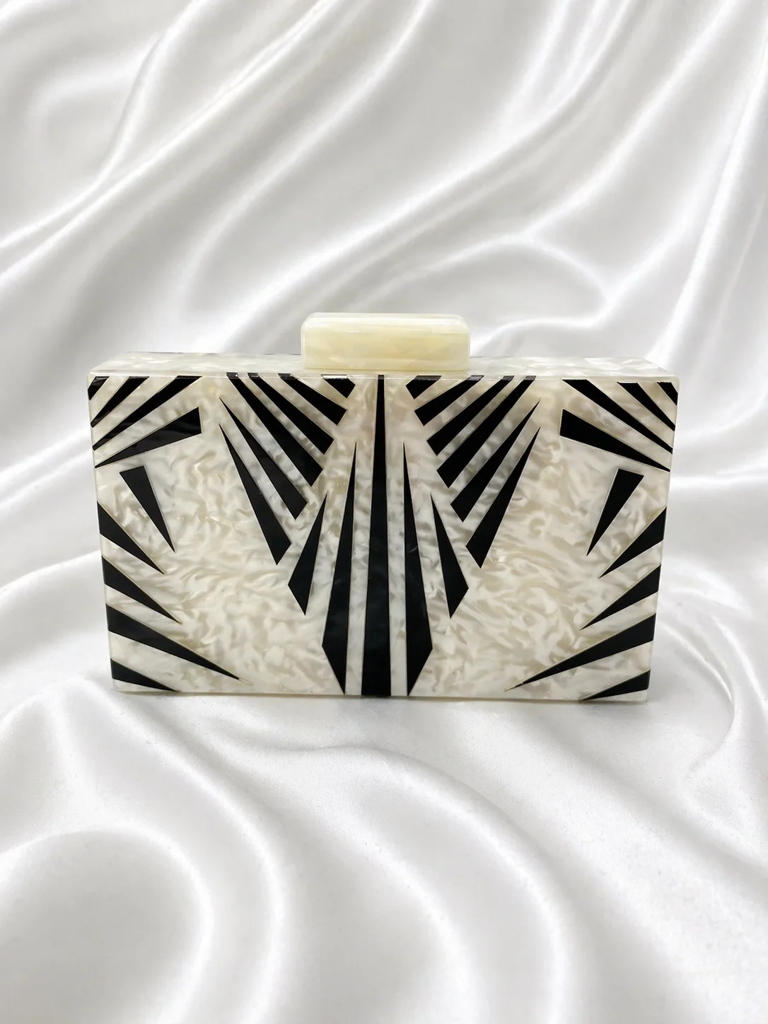 Clutch Acrílica Art Déco Marmorizada