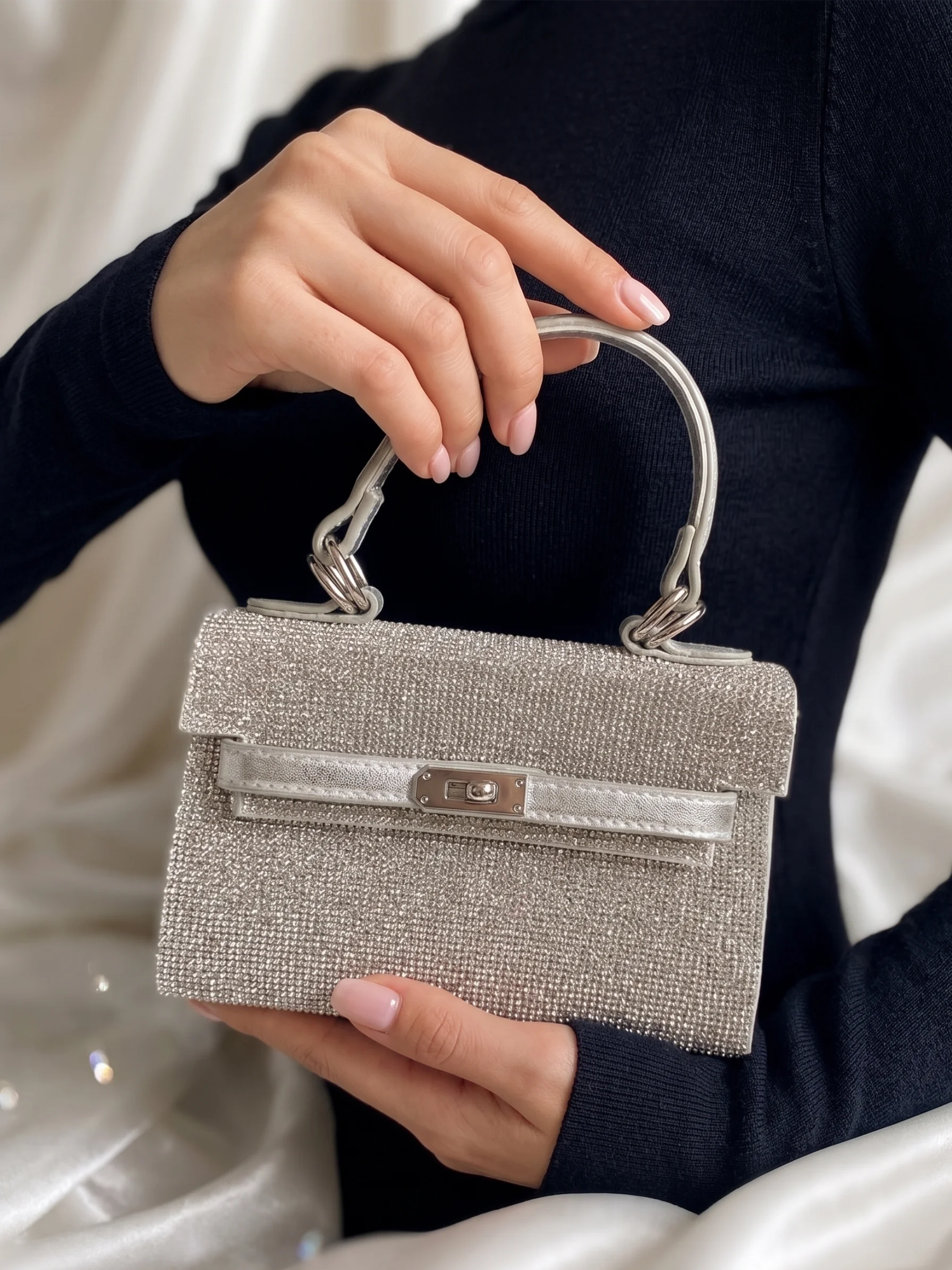 Bolsa Glam Shine Luxo com Strass