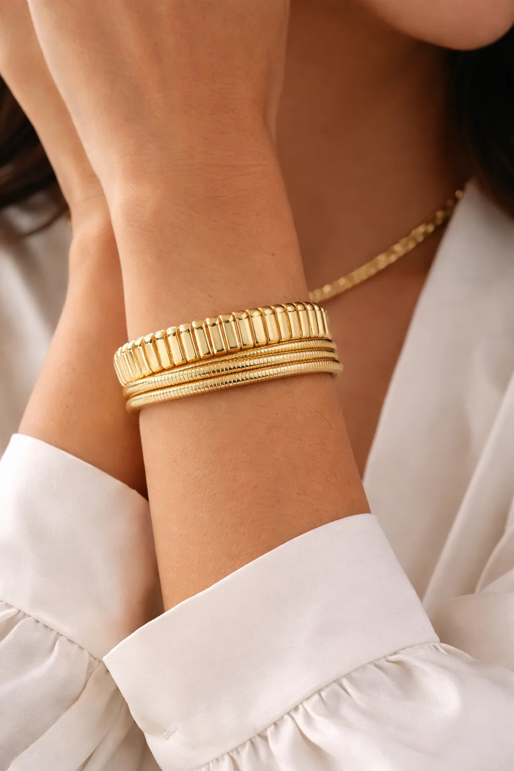 Bracelete Duplo Tubular Ajustável