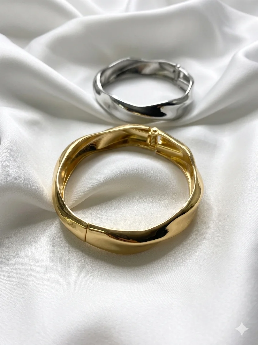 Bracelete Rígido Design Orgânico Texturizado