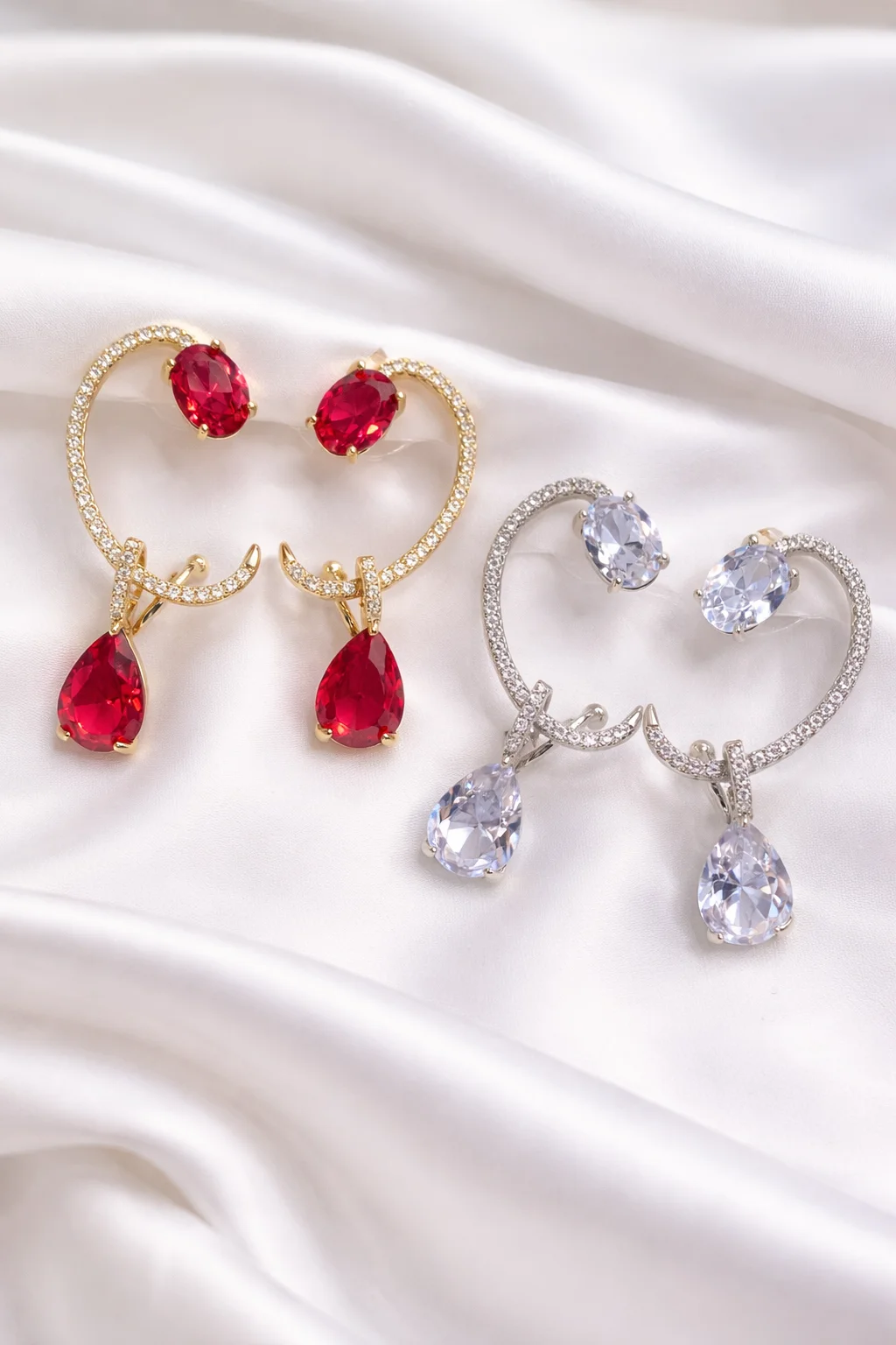 Brinco Ear Cuff Elegance Gota Cravejada com Pedra Fusion