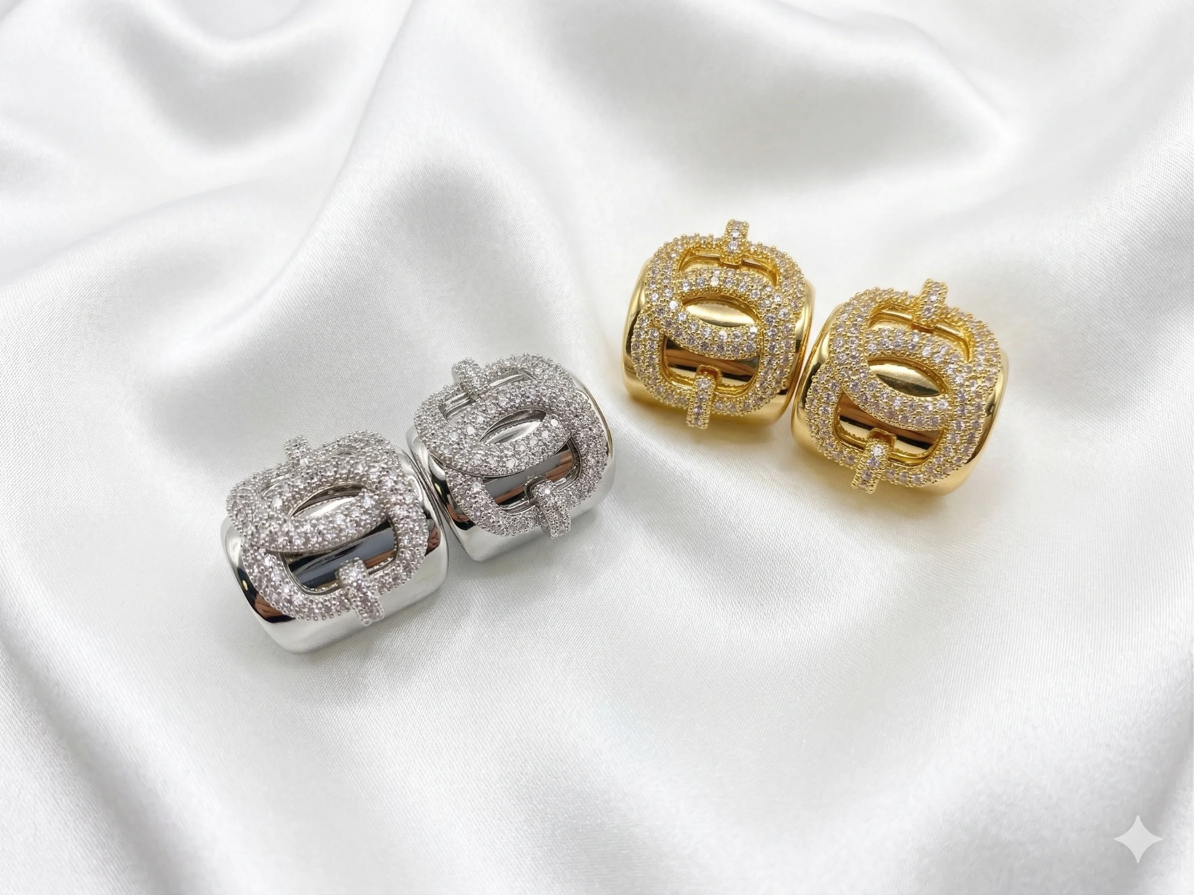 Brinco Argola Larga Cravejada Luxury 