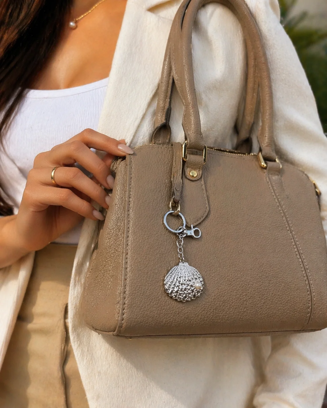 Chaveiro Concha Elegance com Pérola