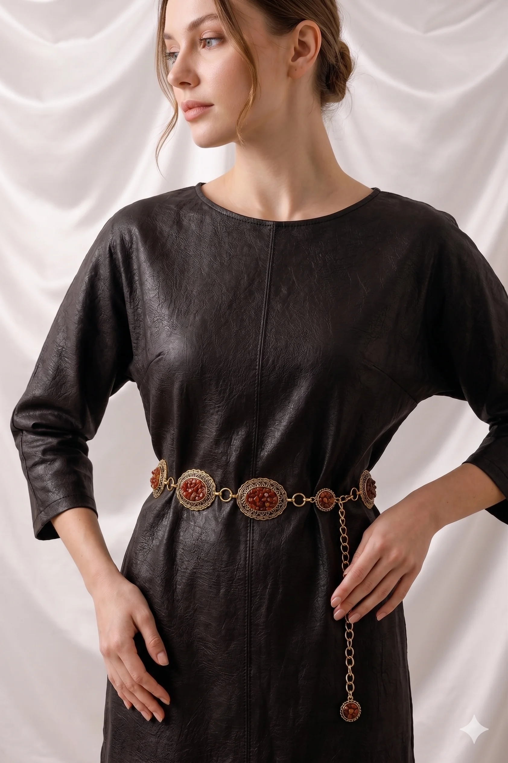 Cinto Boho Luxo Pedraria Natural