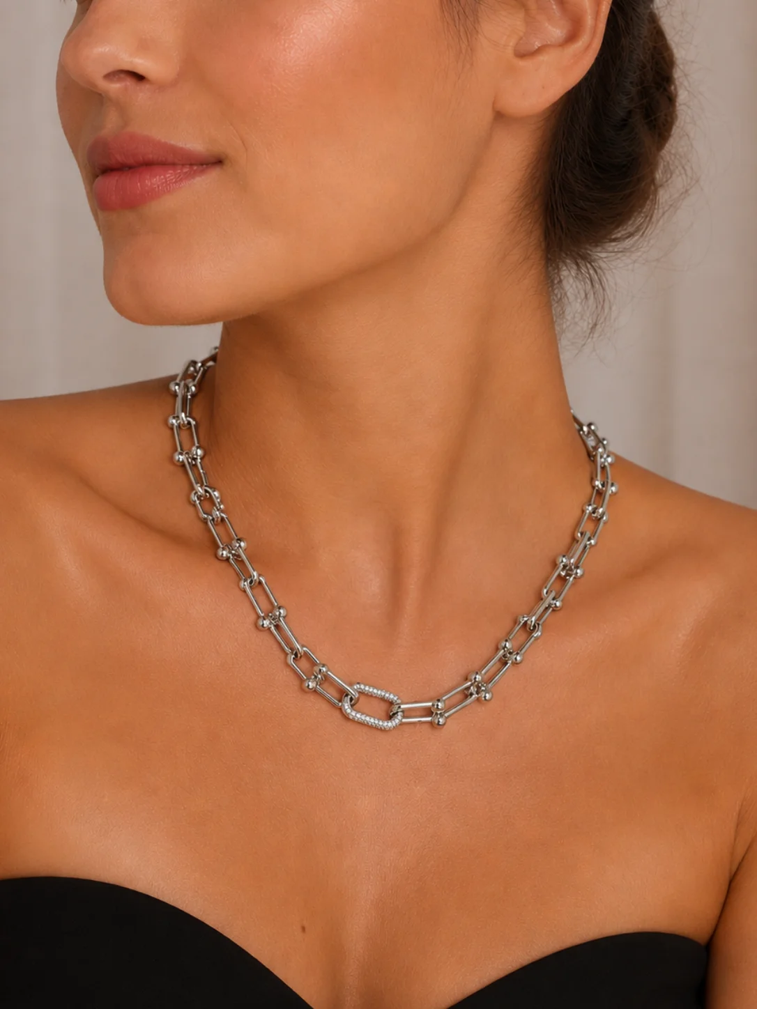 Colar Elos Luxe Cravejado Donna Bendita