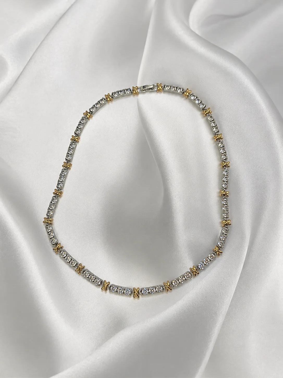 Colar Riviera Luxo Bicolor com Zircônias Donna Bendita