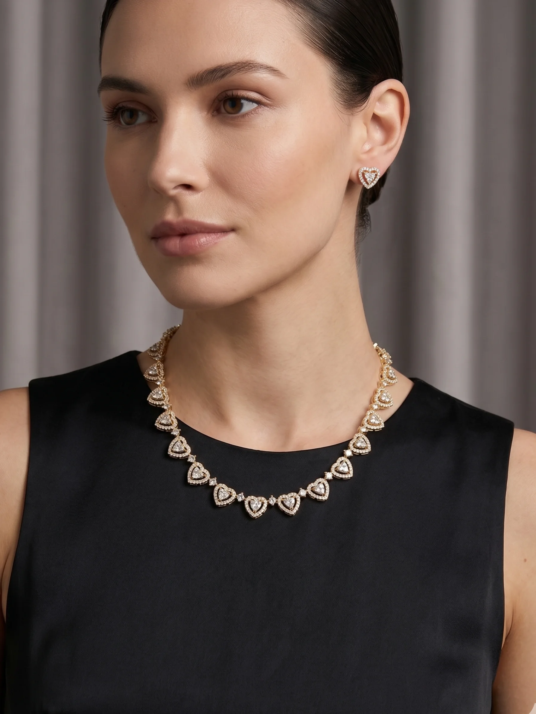 Conjunto Coração Gold luxo