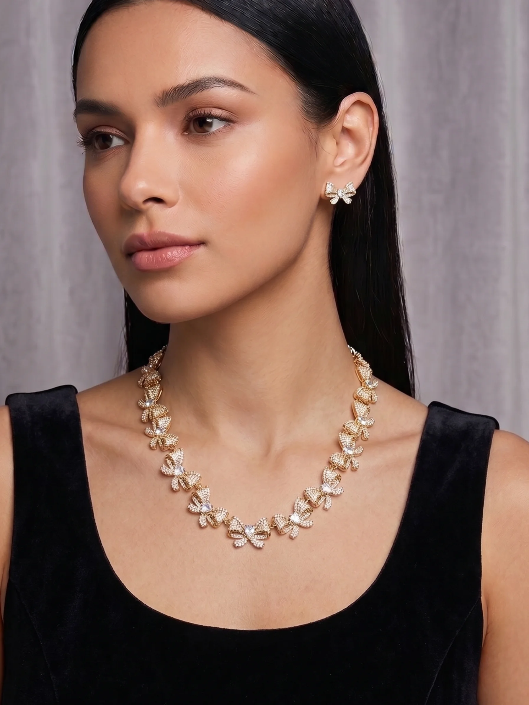 Conjunto Laço Glamour Cravejado Donna Bendita