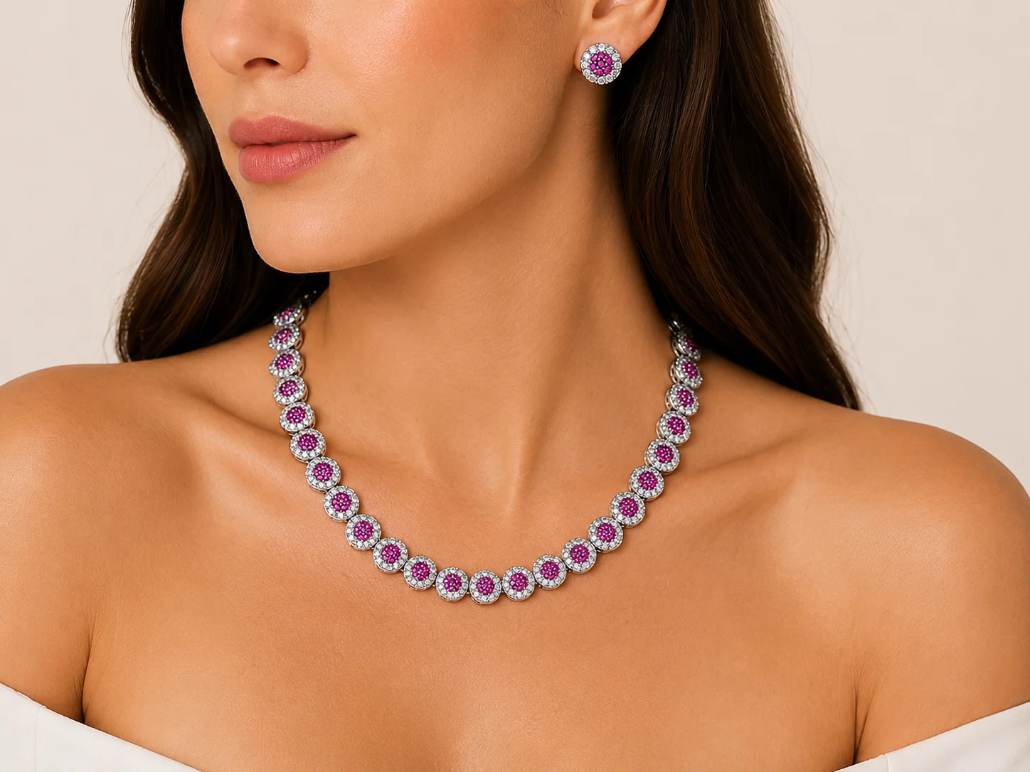 Conjunto Colar e Brincos Luxo Donna Bendita 
