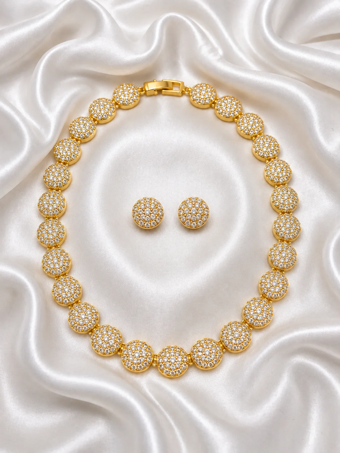 Conjunto Colar e Brincos Gold Luxo Donna Bendita