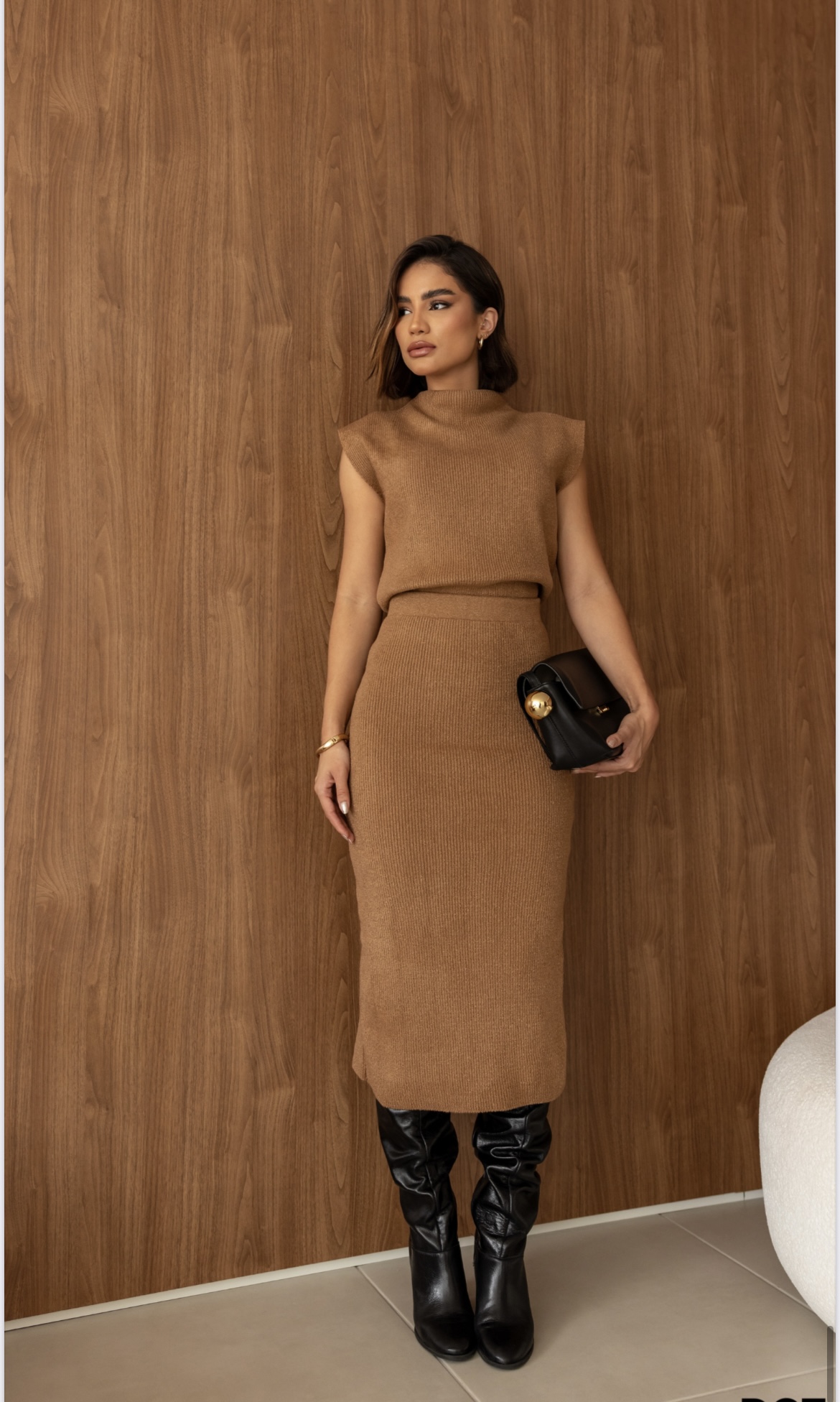 Conjunto Tricô Caramelo