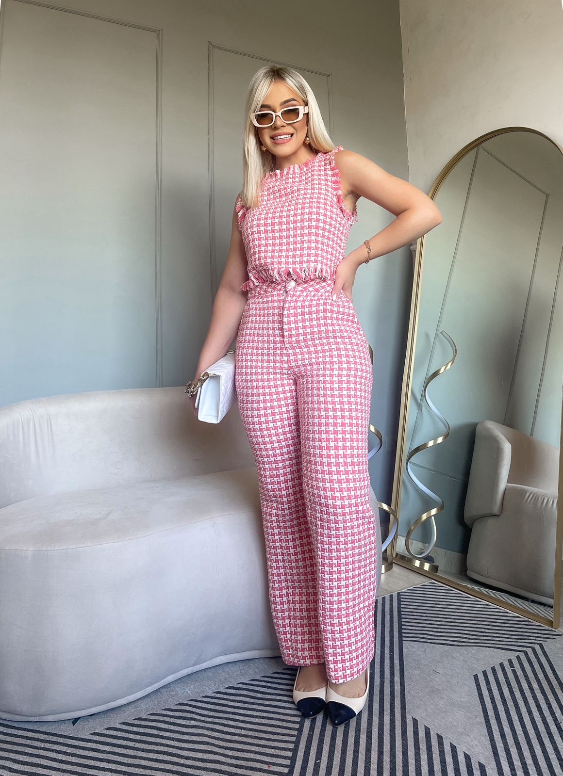 Conjunto Tweed Rosa